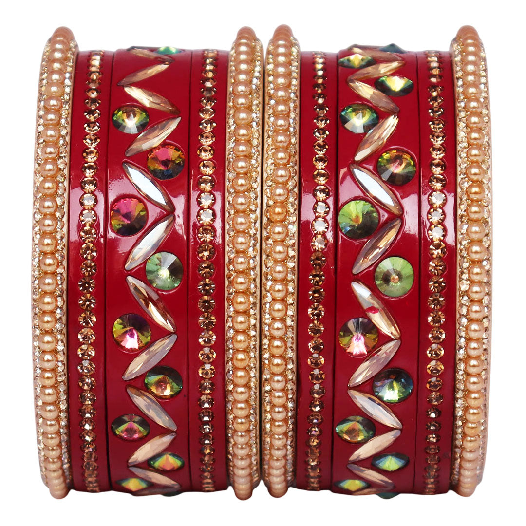 Bridal Style Kundan Lac Bangle Set – Ideal for Diwali & Weddings
