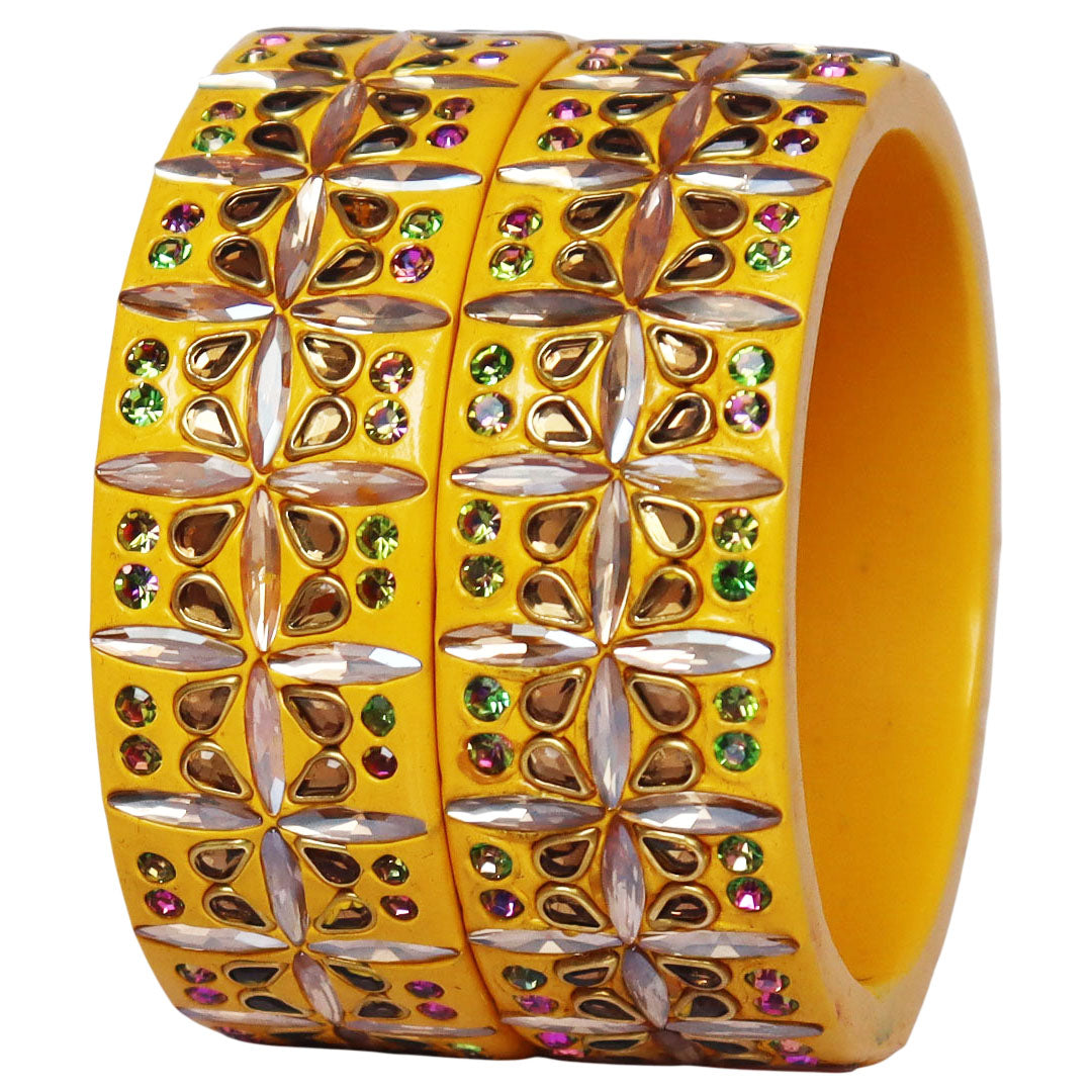 Exclusive Lac Kada Bangles in Latest Artificial Stones Design