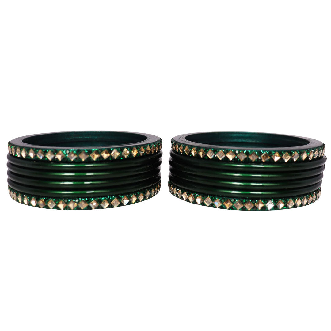 Designer Short Lac Bangles Set With Latest Kundan Design