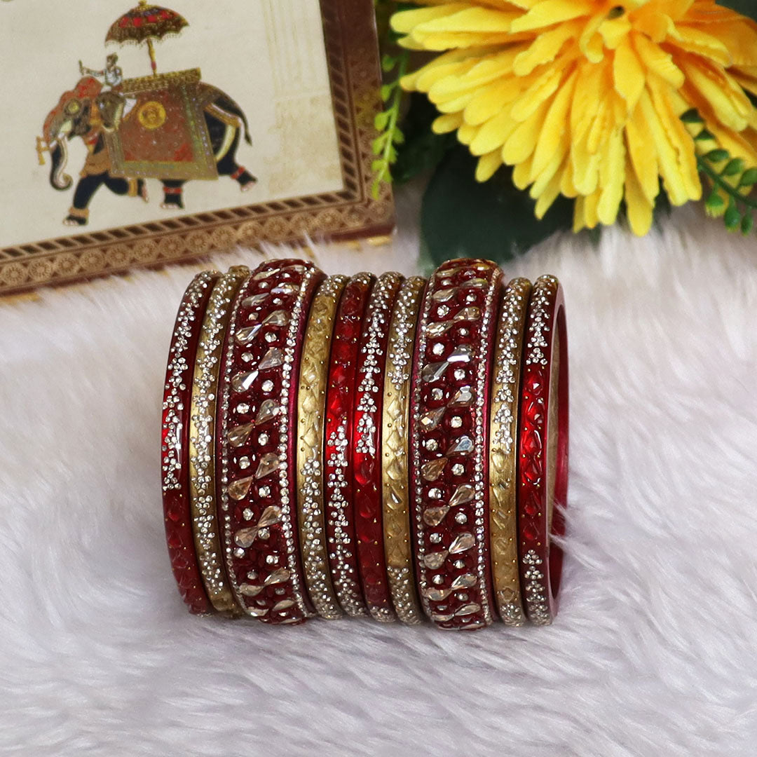 Womens Designer Lac Bangles Set With Latest Kundan Design