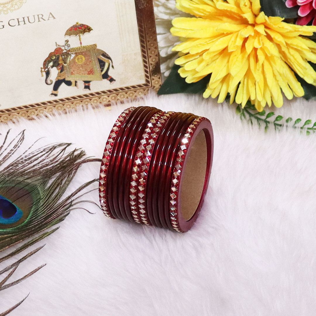 Designer Short Lac Bangles Set With Latest Kundan Design