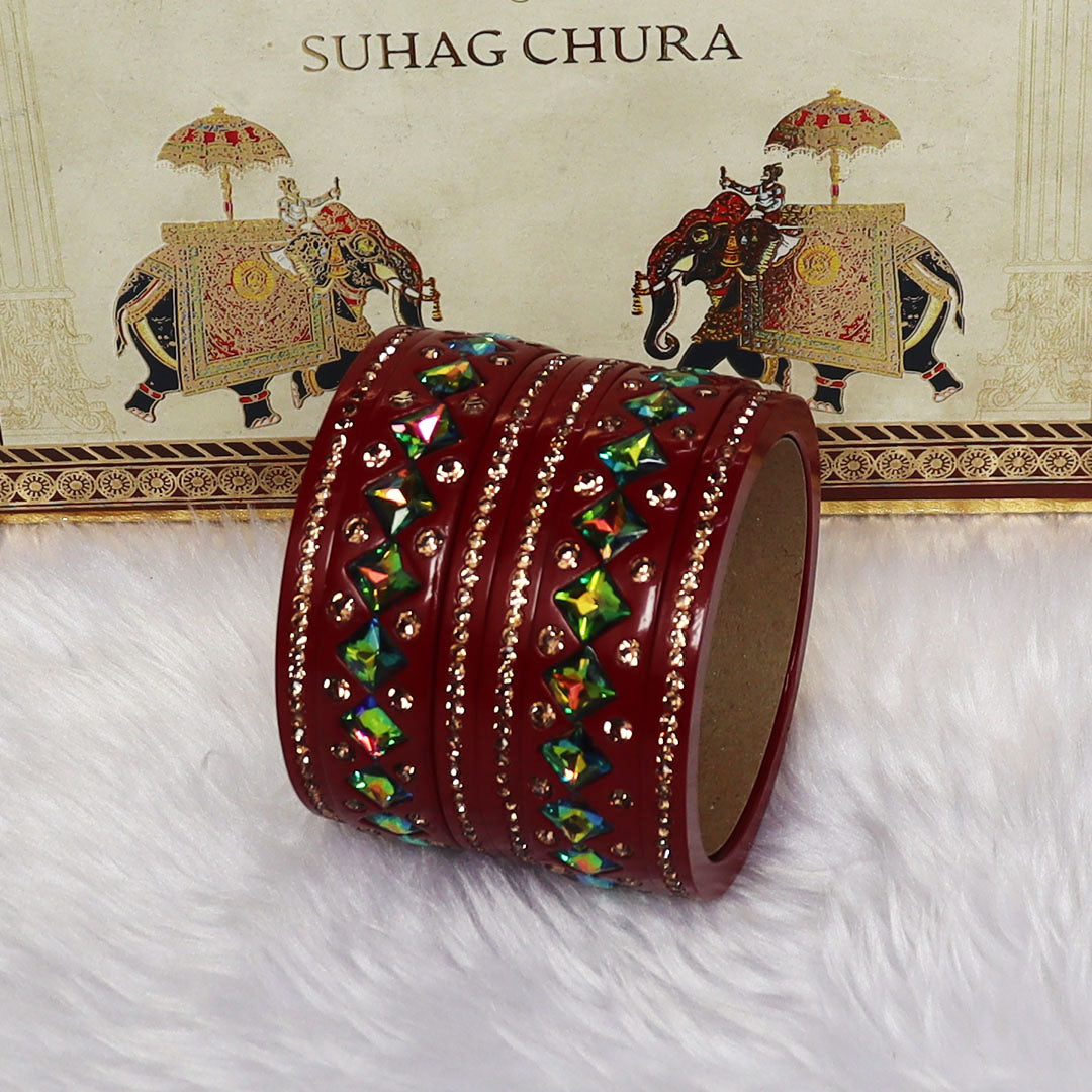 Rakhi Special Traditional Lac Bangles Set With Latest Kundan Design