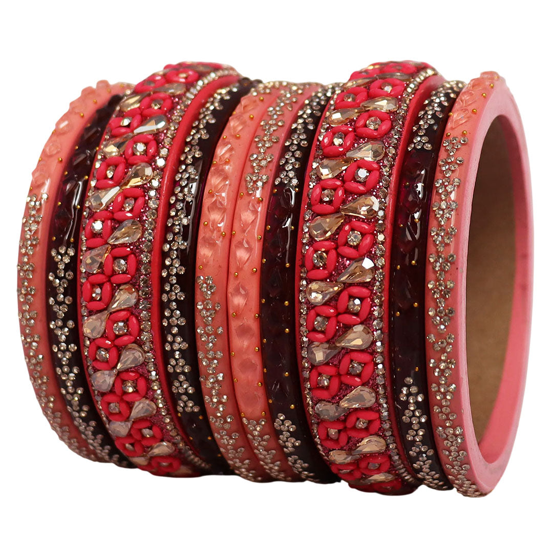 Womens Designer Lac Bangles Set With Latest Kundan Design