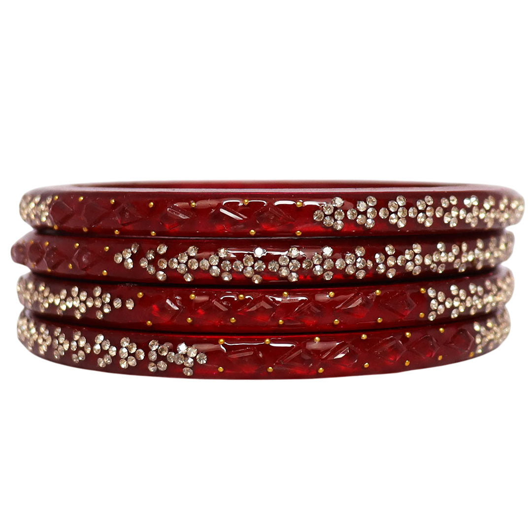 Womens Designer Lac Bangles Set With Latest Rhinestones Design