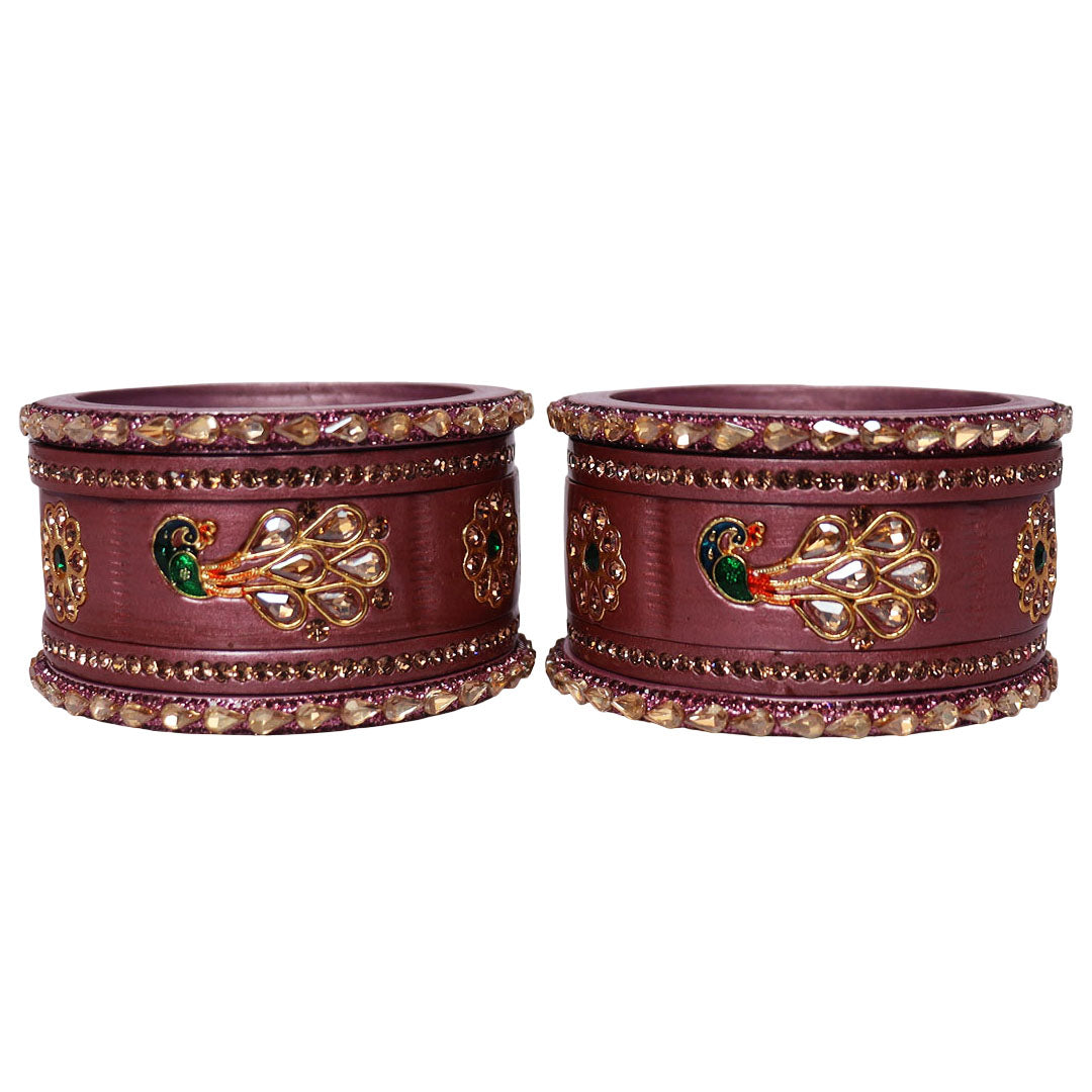 Pure Lac Short Chura Set With Latest Kundan & Peacock Design