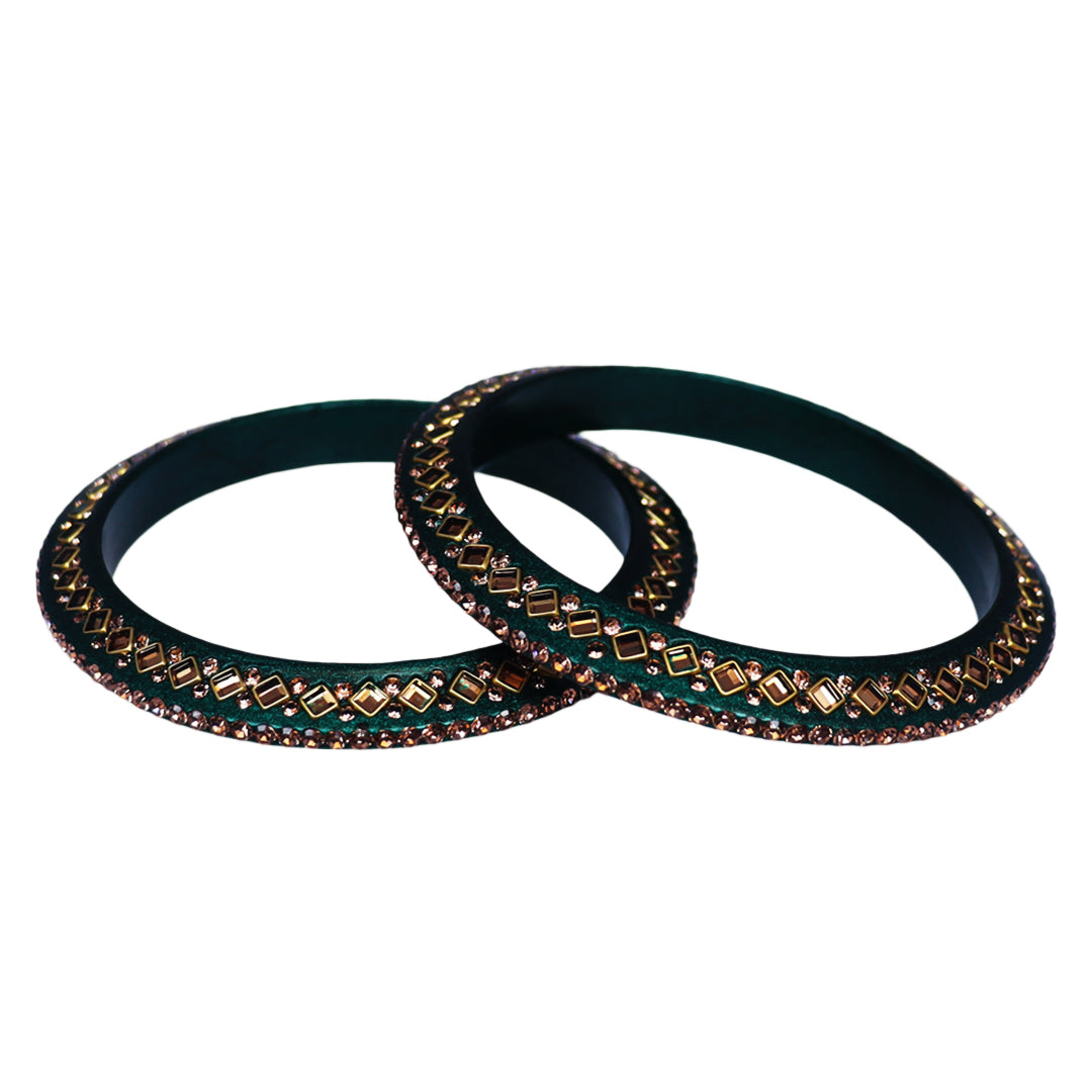 Traditional Kundan Lac Bangadi Bangles (Pack of 2)