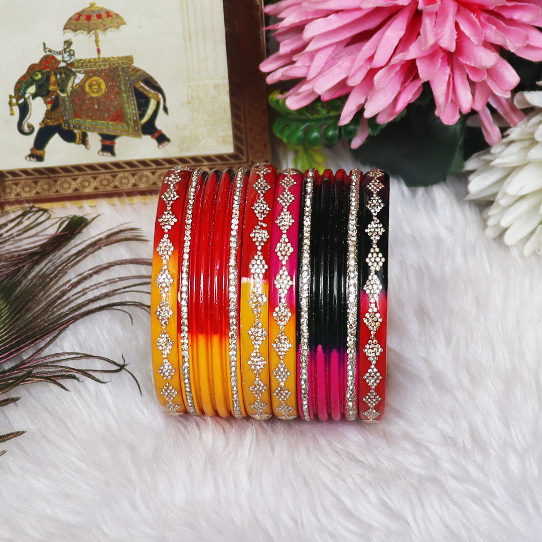 Festive Special Designer Lac Chura Set With Latest Rhinestones Design