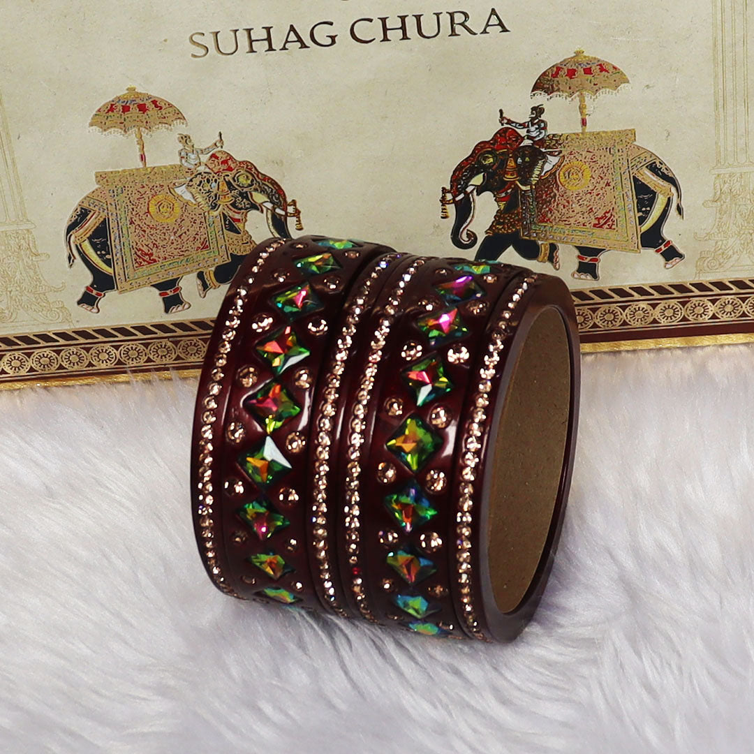 Rakhi Special Traditional Lac Bangles Set With Latest Kundan Design