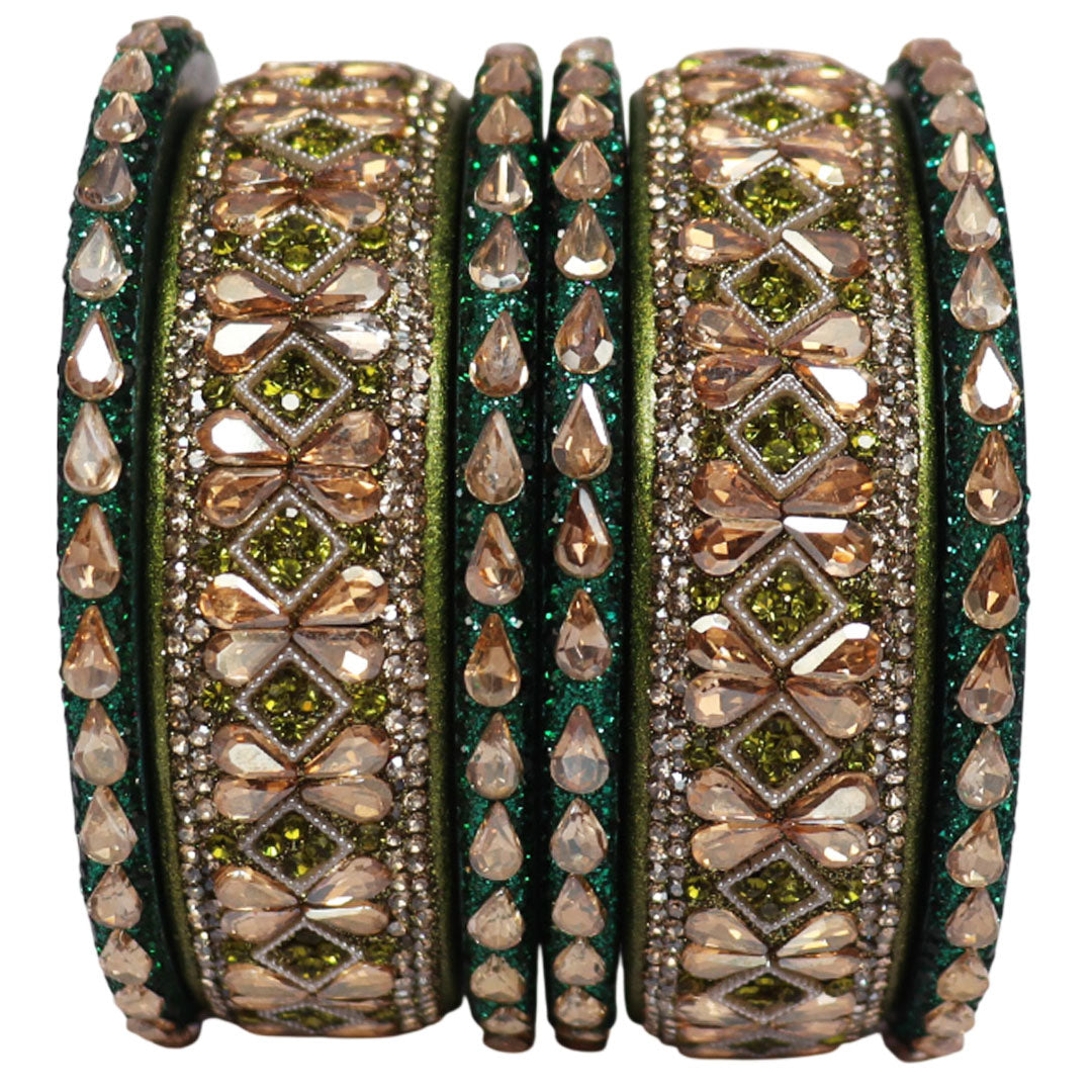 Fancy Short Lac Bangles For Women With Latest Kundan Design