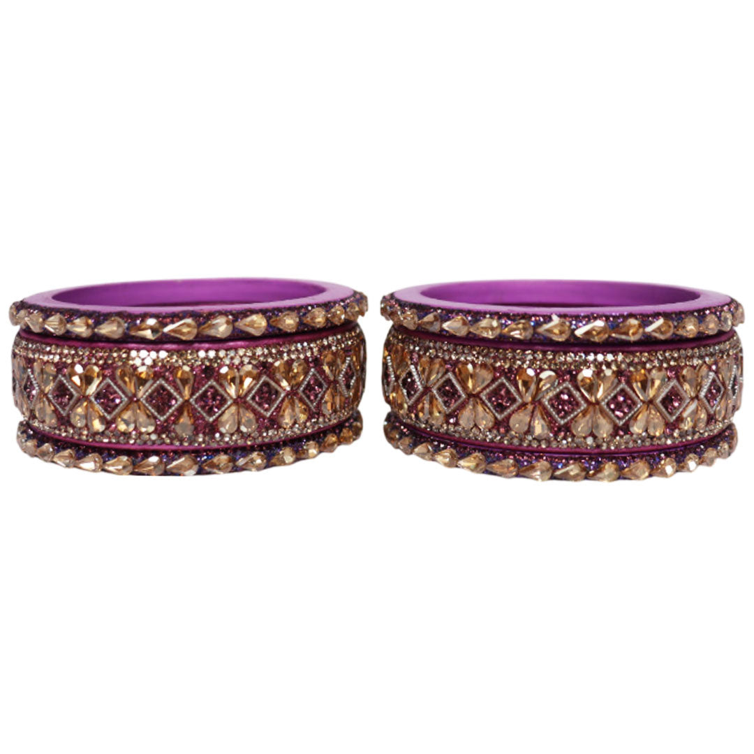Fancy Short Lac Bangles For Women With Latest Kundan Design