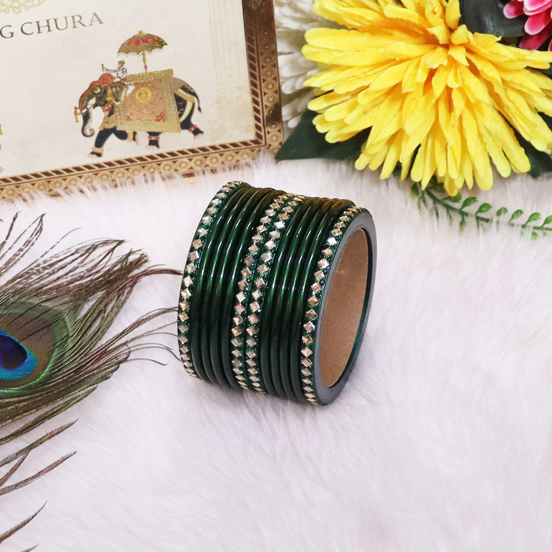 Designer Short Lac Bangles Set With Latest Kundan Design