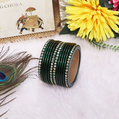 Designer Short Lac Bangles Set With Latest Kundan Design