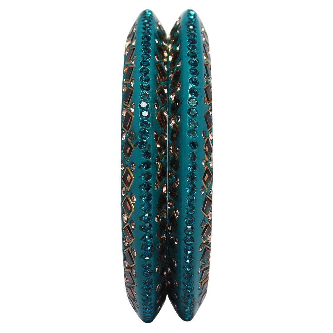 Traditional Kundan Lac Bangadi Bangles (Pack of 2)