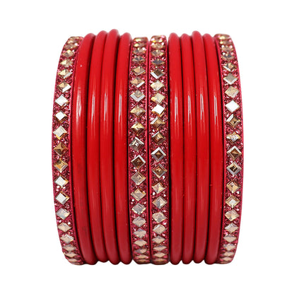 Designer Short Lac Bangles Set With Latest Kundan Design