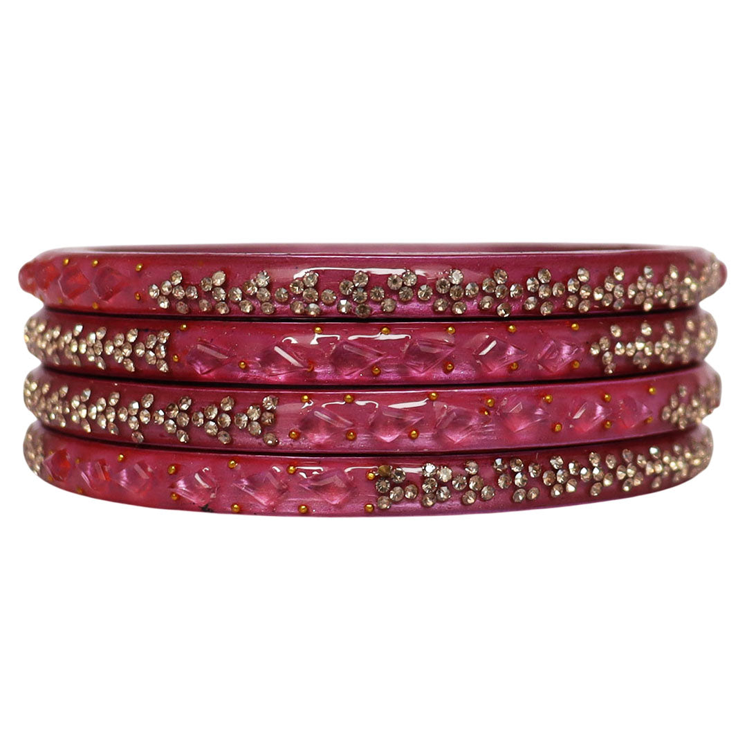 Womens Designer Lac Bangles Set With Latest Rhinestones Design