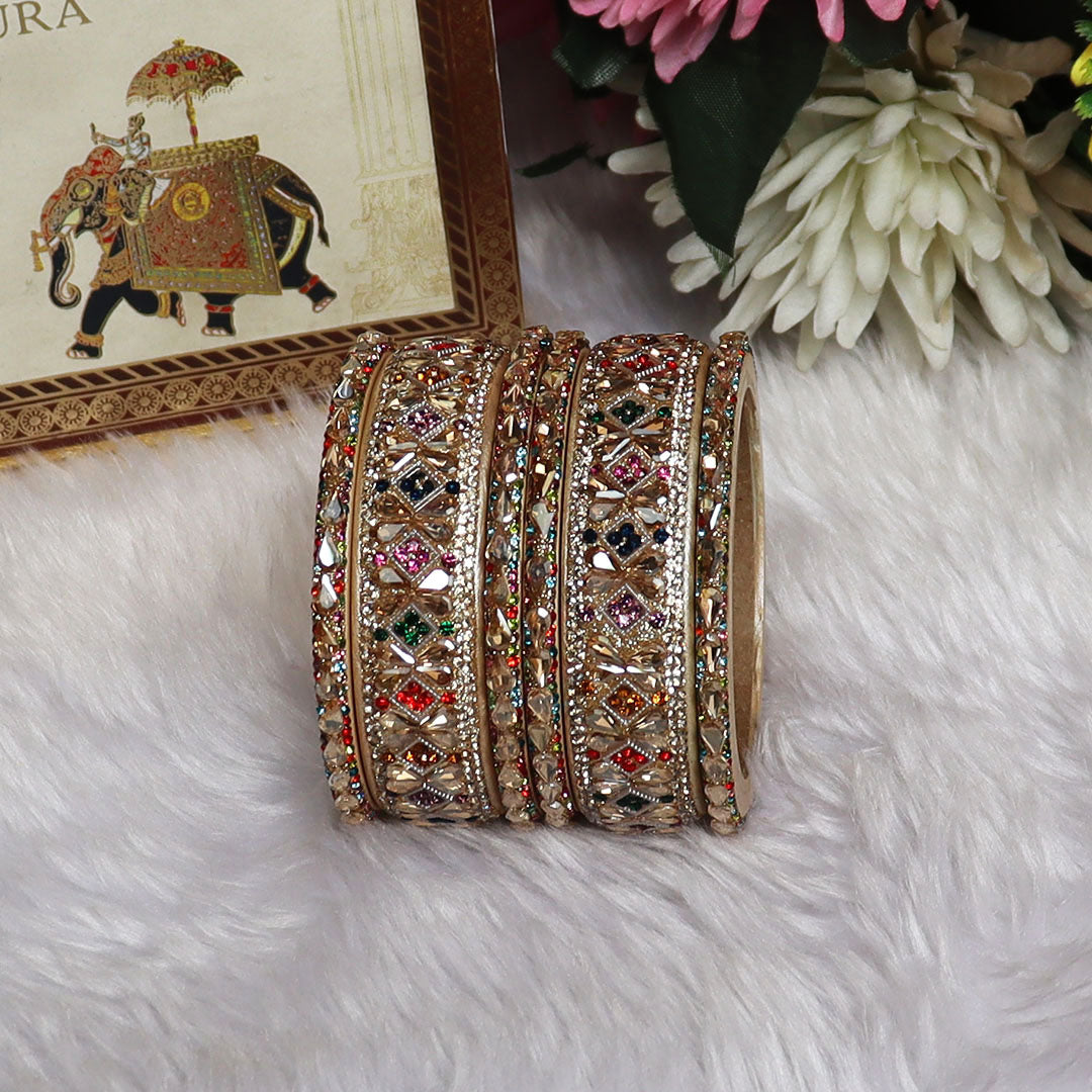 Fancy Short Lac Bangles For Women With Latest Kundan Design