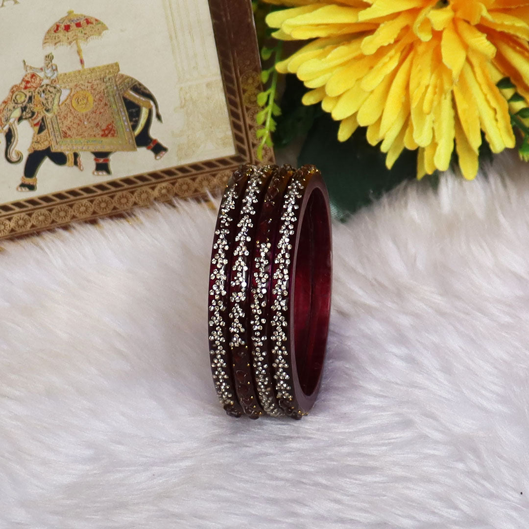 Womens Designer Lac Bangles Set With Latest Rhinestones Design