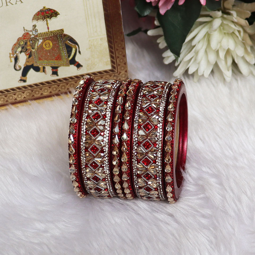 Fancy Short Lac Bangles For Women With Latest Kundan Design