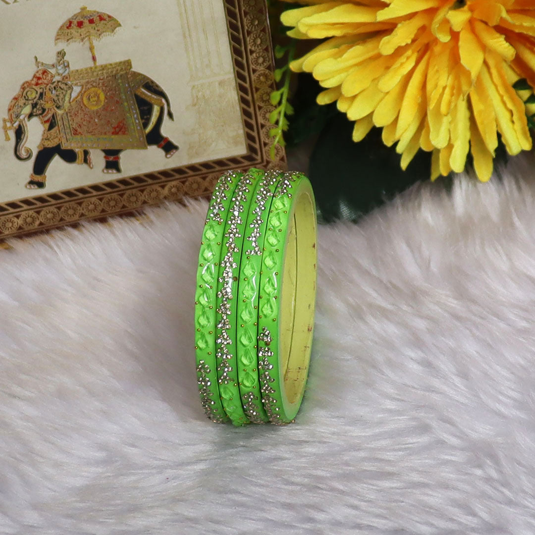 Womens Designer Lac Bangles Set With Latest Rhinestones Design