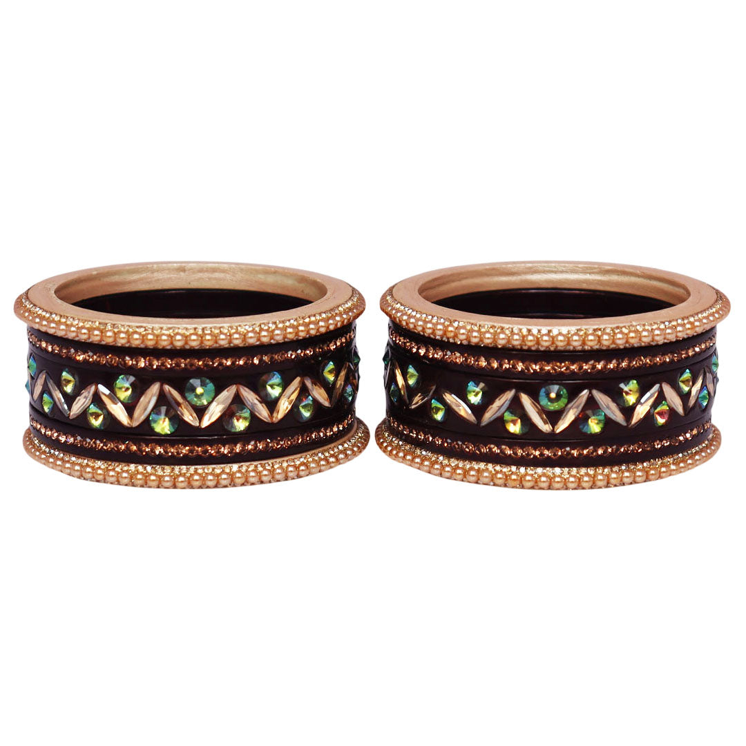 Bridal Style Kundan Lac Bangle Set – Ideal for Diwali & Weddings