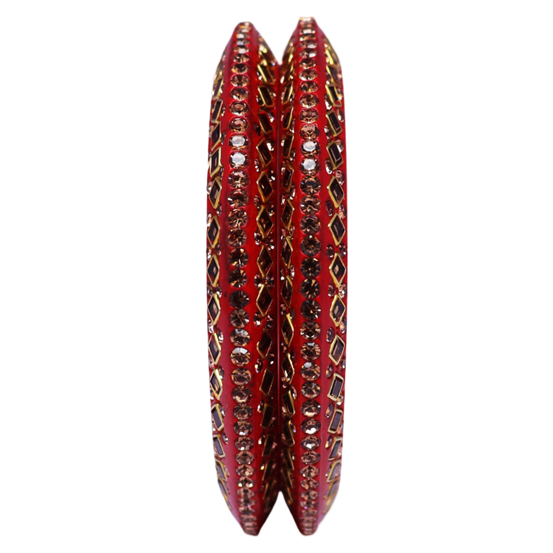 Traditional Kundan Lac Bangadi Bangles (Pack of 2)