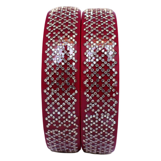 Jaipuri Lac Kada Bangles Set in Latest Rhinestones Design
