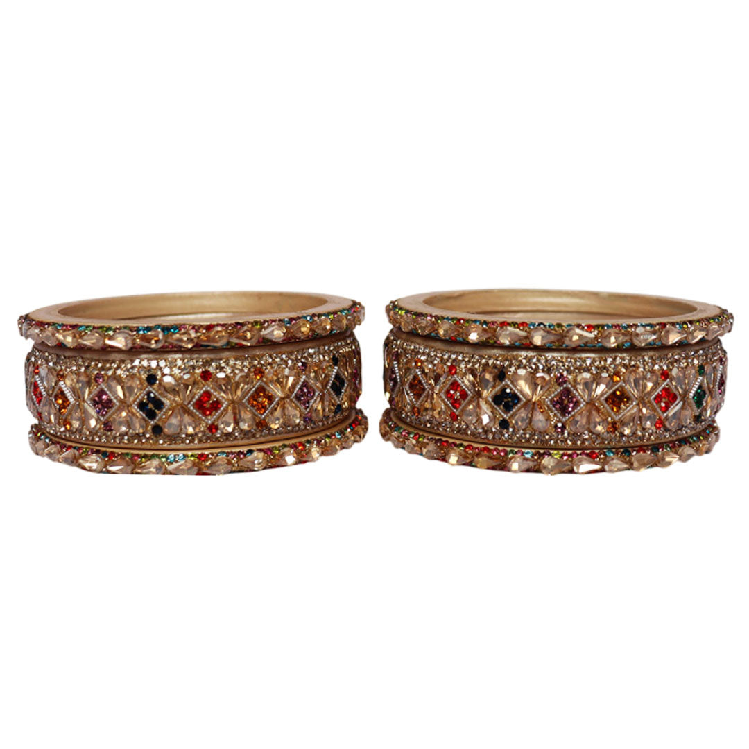 Fancy Short Lac Bangles For Women With Latest Kundan Design