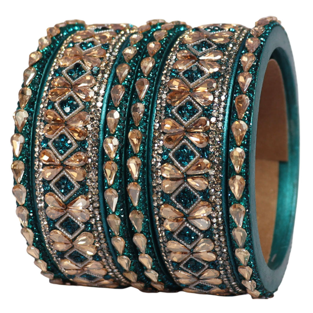 Fancy Short Lac Bangles For Women With Latest Kundan Design