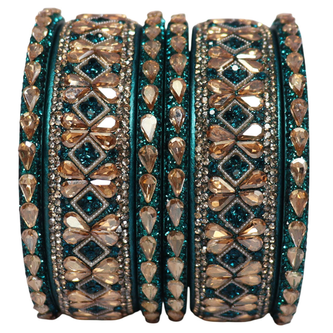 Fancy Short Lac Bangles For Women With Latest Kundan Design