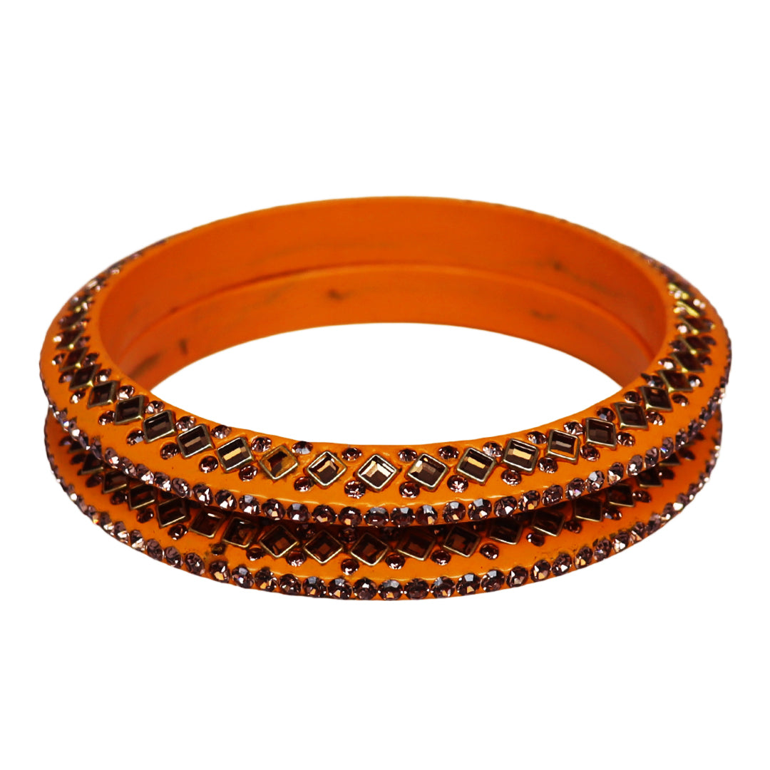 Traditional Kundan Lac Bangadi Bangles (Pack of 2)