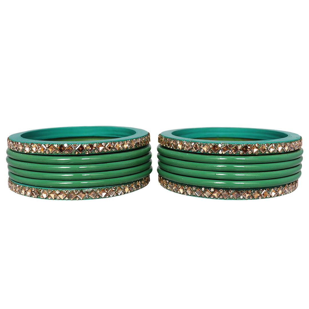 Designer Short Lac Bangles Set With Latest Kundan Design