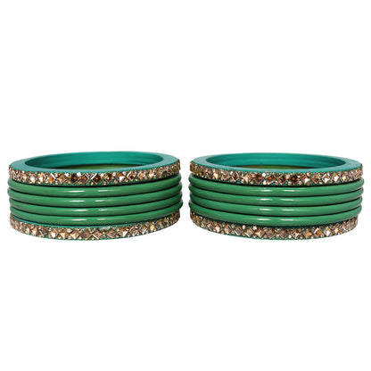 Designer Short Lac Bangles Set With Latest Kundan Design