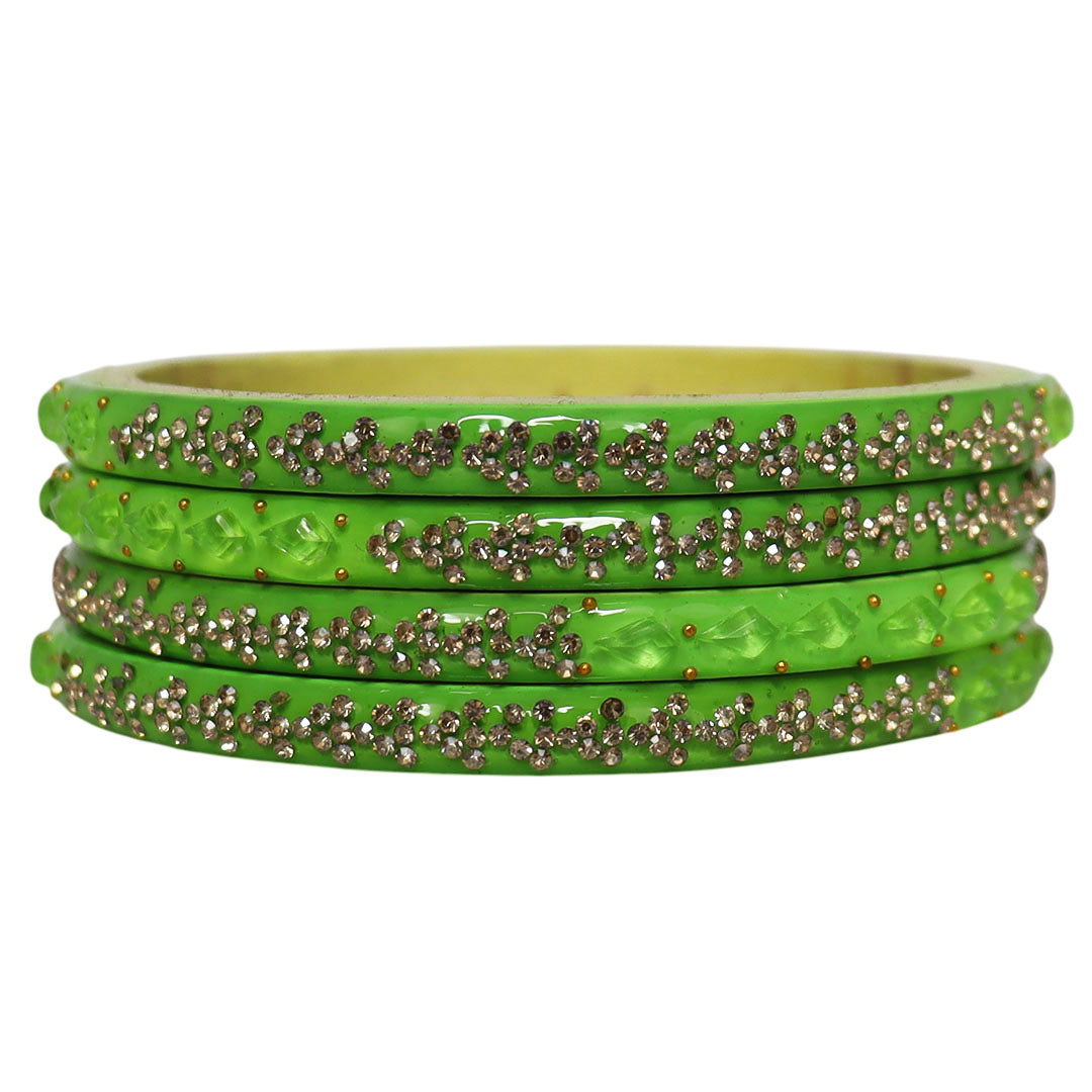 Womens Designer Lac Bangles Set With Latest Rhinestones Design