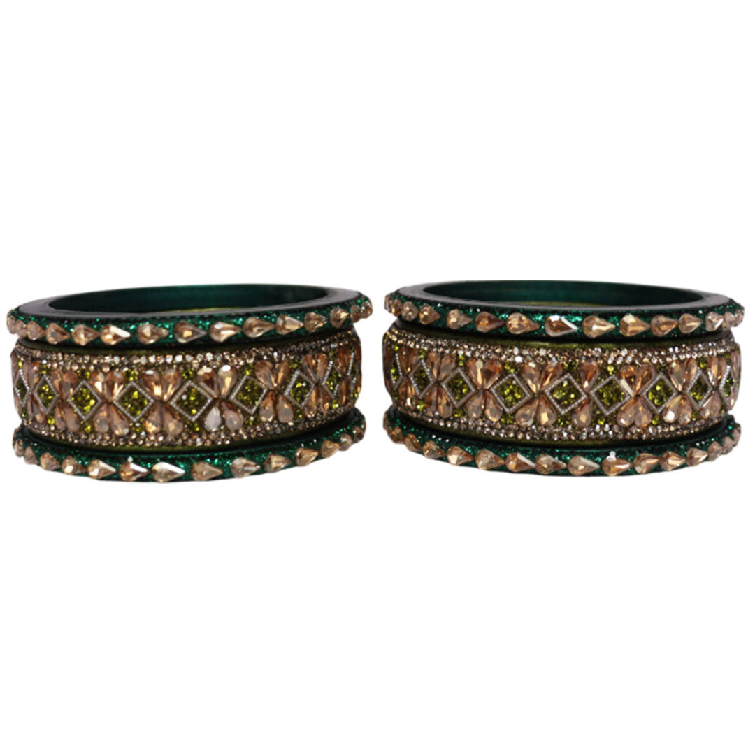 Fancy Short Lac Bangles For Women With Latest Kundan Design