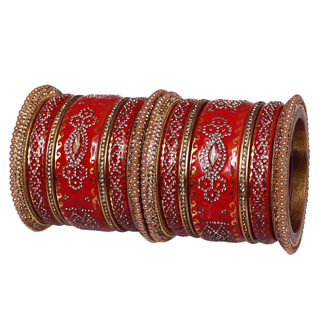 Rajasthani Designer Wedding Chura Set With Latest Kundan Design