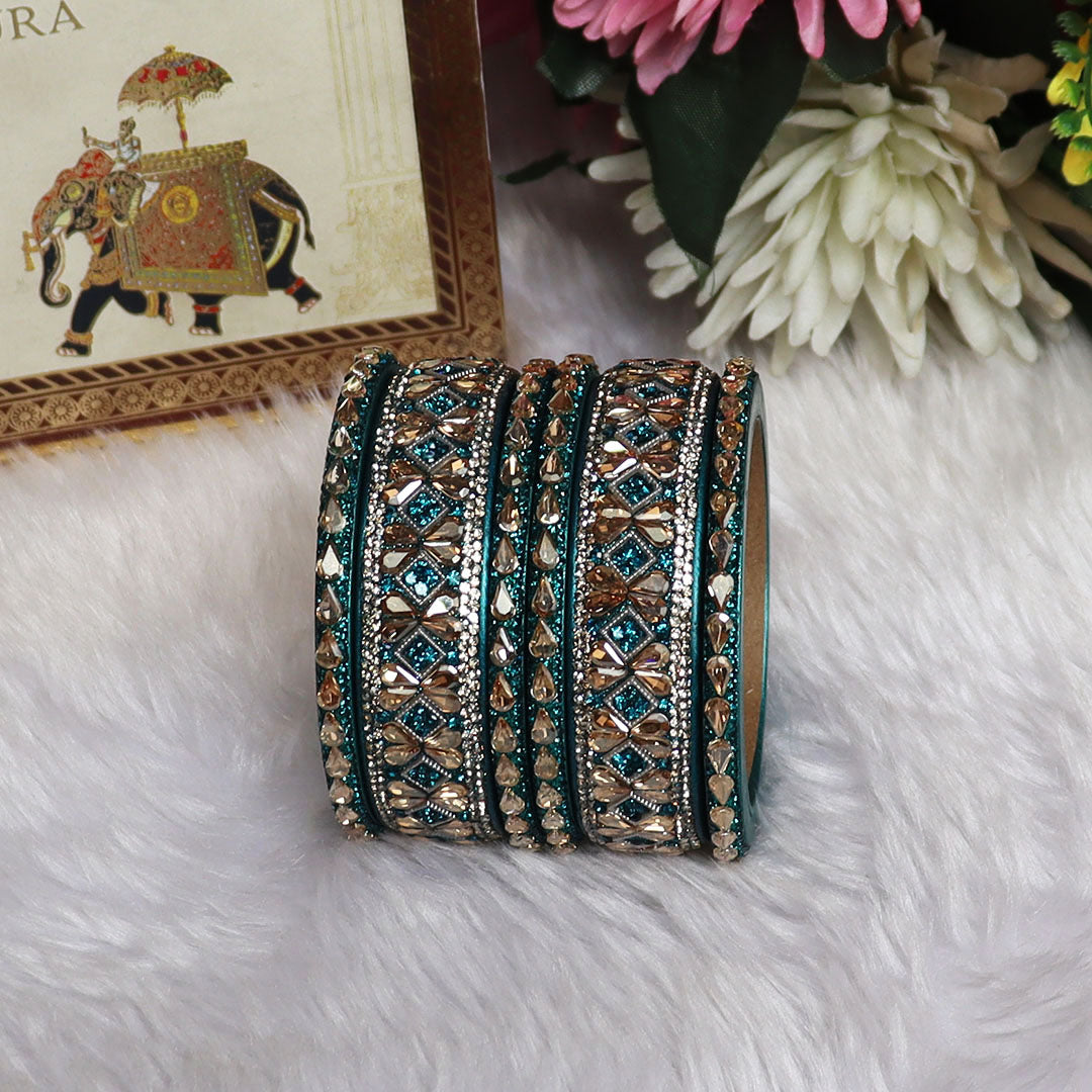 Fancy Short Lac Bangles For Women With Latest Kundan Design