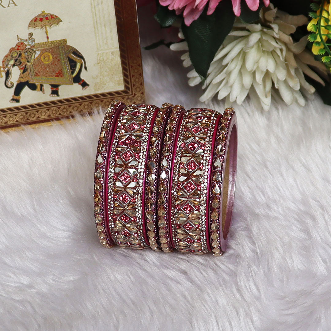 Fancy Short Lac Bangles For Women With Latest Kundan Design