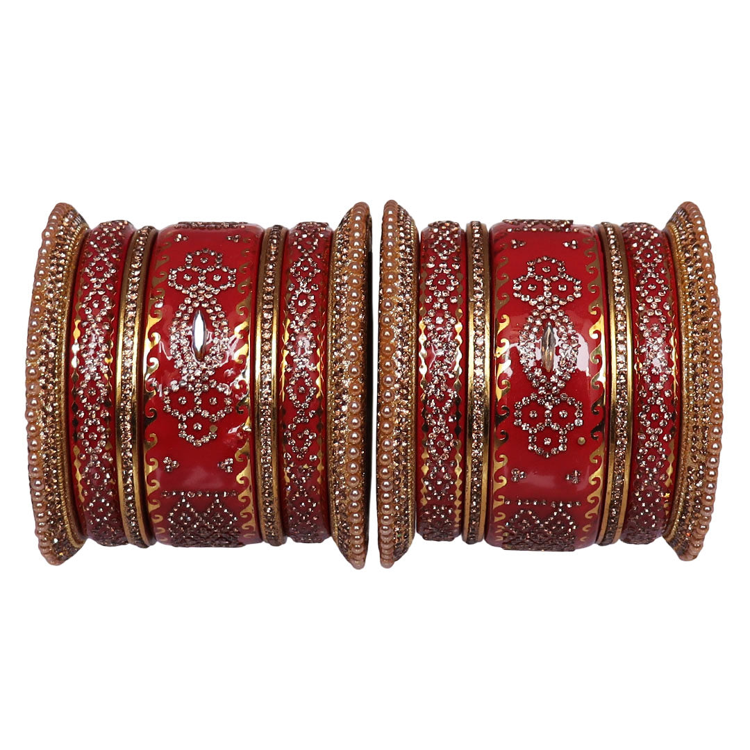 Rajasthani Designer Wedding Chura Set With Latest Kundan Design
