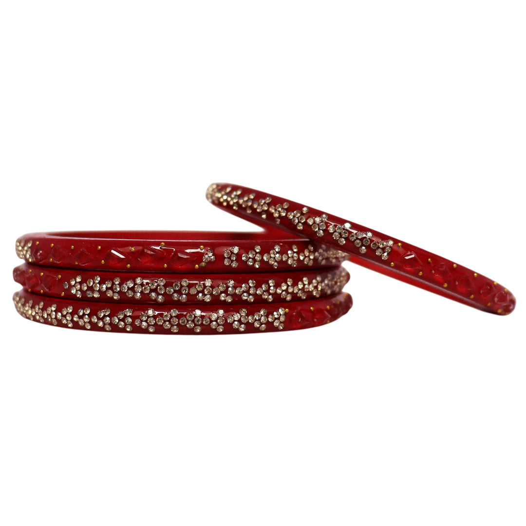 Womens Designer Lac Bangles Set With Latest Rhinestones Design
