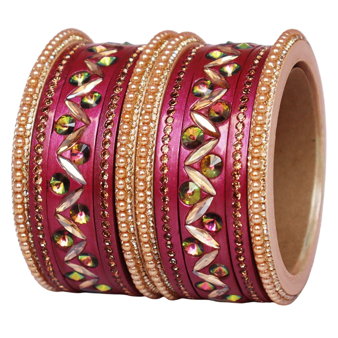 Bridal Style Kundan Lac Bangle Set – Ideal for Diwali & Weddings