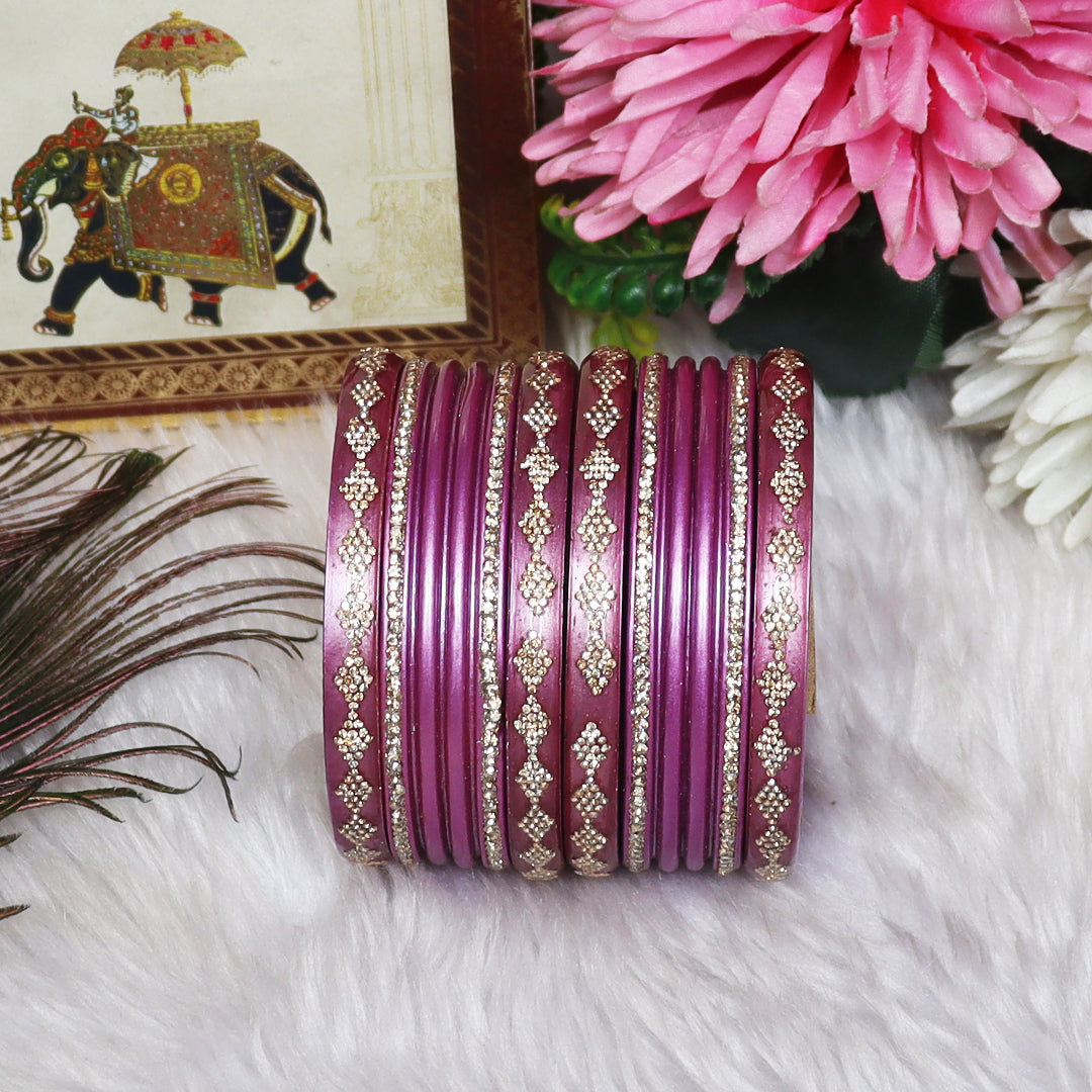 Festive Special Designer Lac Chura Set With Latest Rhinestones Design