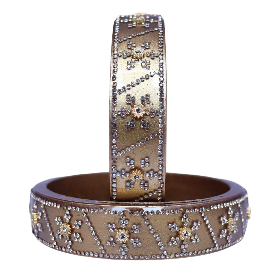 Designer Lac Bangles For Girls in Rhinestones Design