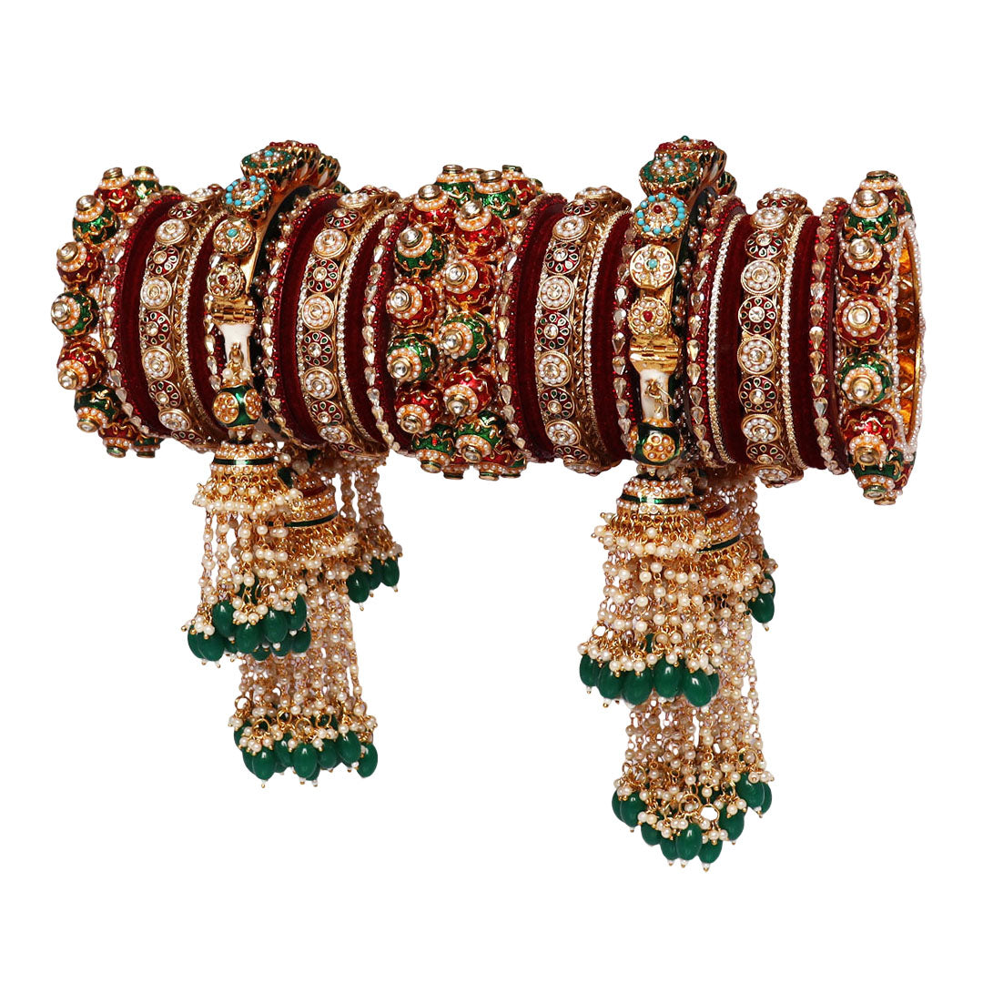 Royal Rajwadi Wedding Chura Set With Latest Heavy Latkan Design