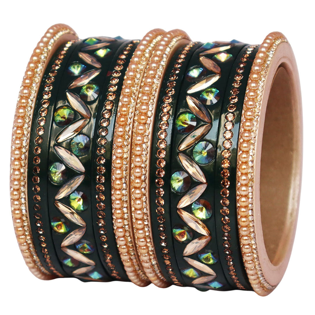 Bridal Style Kundan Lac Bangle Set – Ideal for Diwali & Weddings