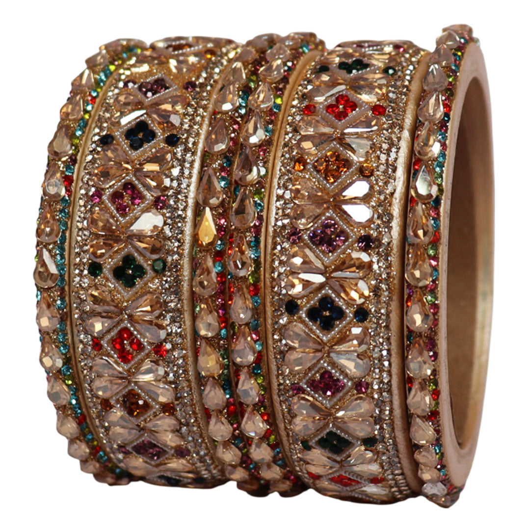 Fancy Short Lac Bangles For Women With Latest Kundan Design