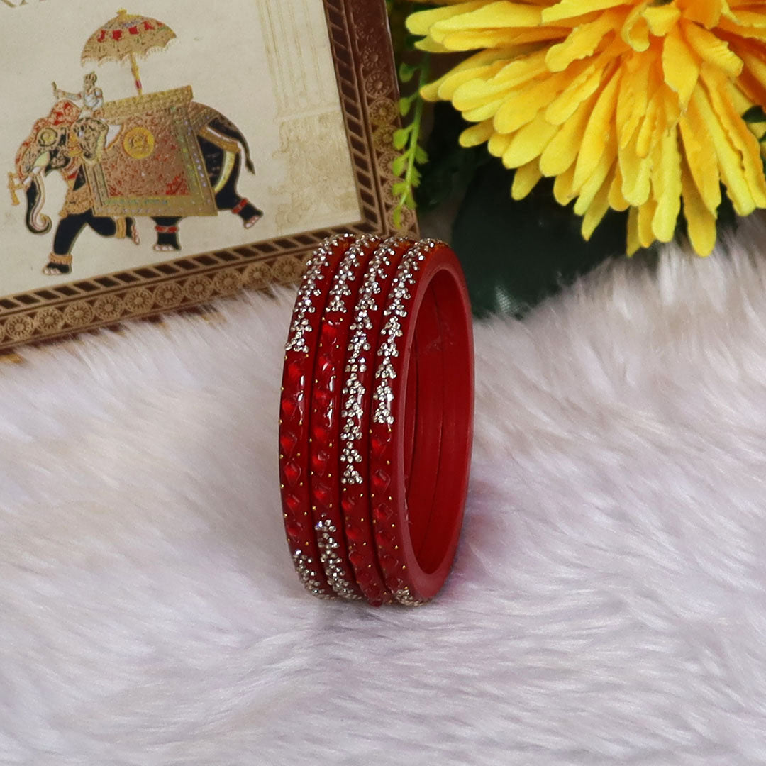 Womens Designer Lac Bangles Set With Latest Rhinestones Design
