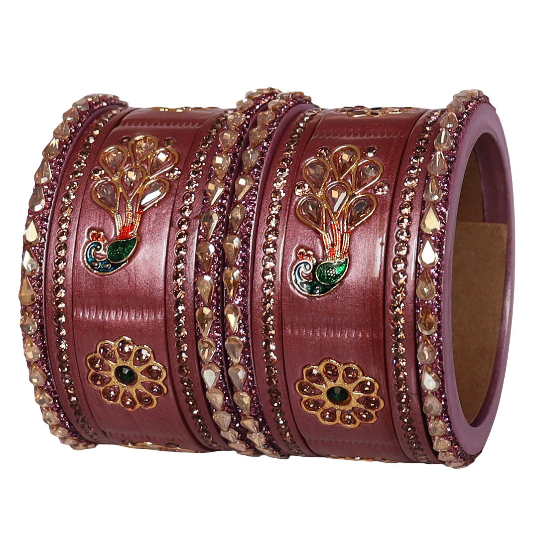 Pure Lac Short Chura Set With Latest Kundan & Peacock Design