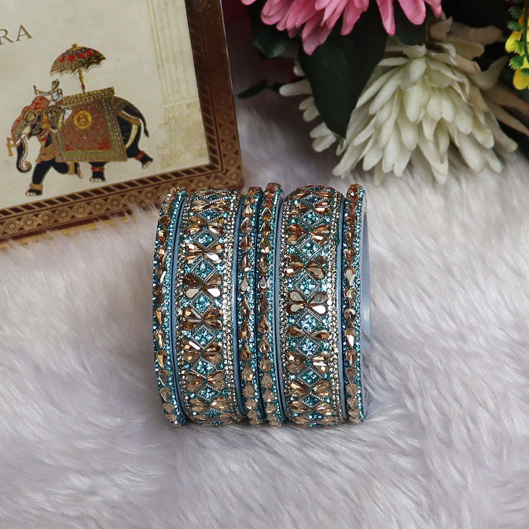 Fancy Short Lac Bangles For Women With Latest Kundan Design