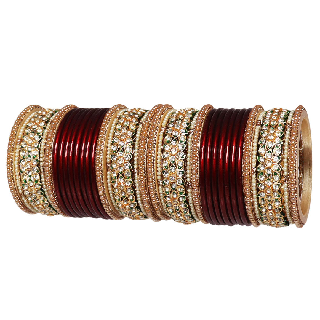 Festive Wear Lac Bangles Set With Latest Stones Flower Design