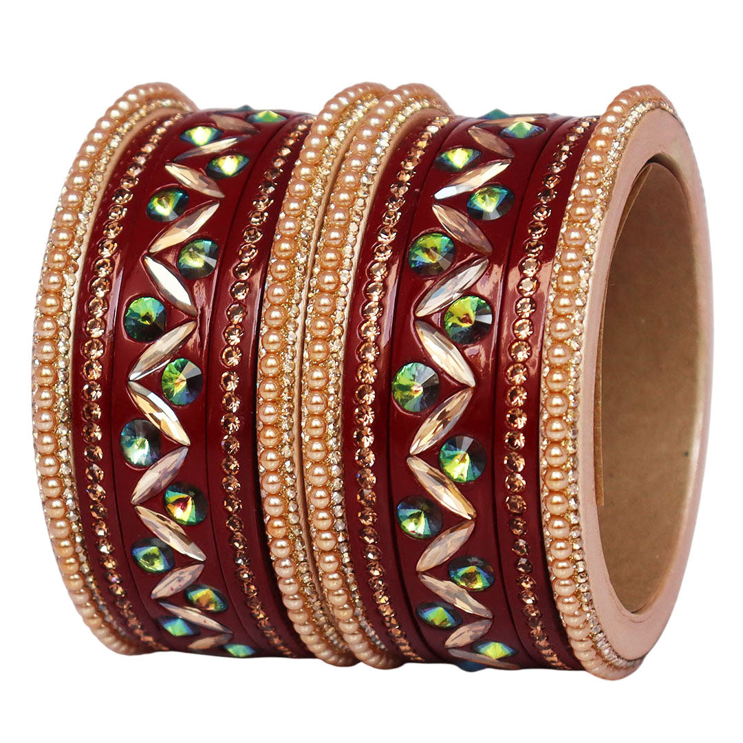 Bridal Style Kundan Lac Bangle Set – Ideal for Diwali & Weddings